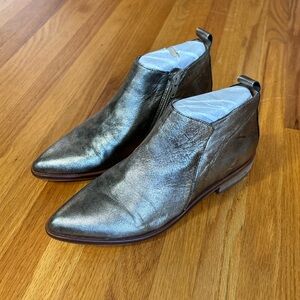 Ancient Gold Ankle Boots with Western Flair